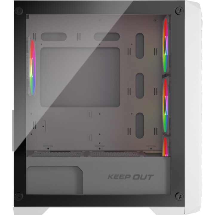 Keep Out XC-220W GLASS Boîtier PC Micro-ATX ARGB Blanc