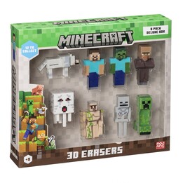 BORRACHAS MINECRAFT 3D - 8 PACK DELUXE BOX VER.A