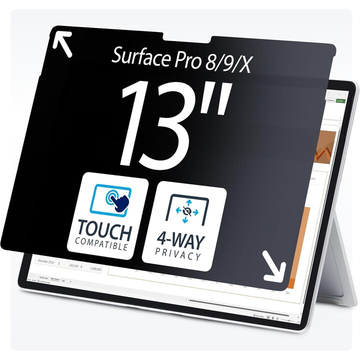 StarTech.com Filtro privacy a 4 posizioni per Surface Pro 8/9/X/11 Laptop da 13", modalità verticale/orizzontale, abilitato