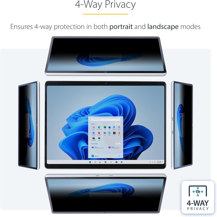 StarTech.com Filtro privacy a 4 posizioni per Surface Pro 8/9/X/11 Laptop da 13", modalità verticale/orizzontale, abilitato