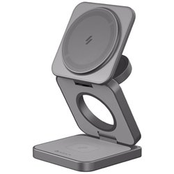 Base de carregamento cinza sem fio Adam 3 em 1 mag3 pro qi2