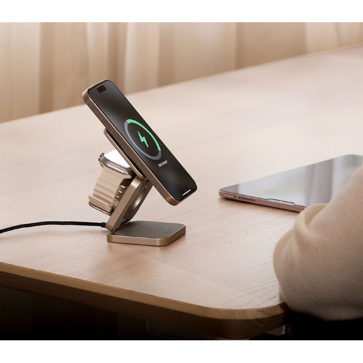 Base de carga adam 3 en 1 mag3 pro qi2 wireless grey