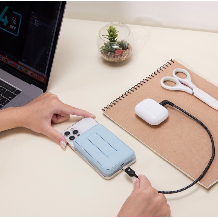 Batteria esterna Adam magnetica Gravity CS10 10.000mAh con base blu