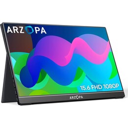 ARZOPA Portable Monitor, 15.6 Inch Portable Monitor, 1920 x 1080 Full HD, 100% SRGB IPS External Mobile Display with HDMI/Type-C