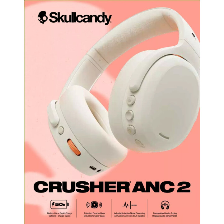 Skullcandy Crusher ANC 2 Cuffie Wireless e Cablate Fascia Chiamate/Musica USB Tipo C Bluetooth Grigio