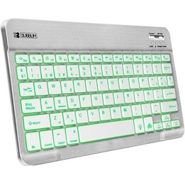 SUBBLIM Smart Bluetooth Keyboard Backlit for Android, Mac, OS and Windows Silver