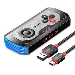 Placa de Som Gaming com Amplificador Vention CVAB0/ USB Type-C Macho - 3xJack 3.5 Fêmea