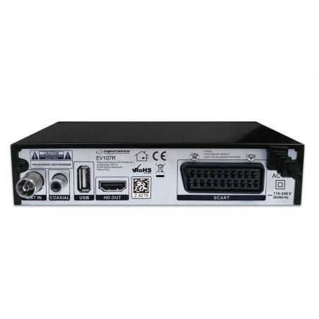 Esperanza EV107R descodificador para televisor Cable Negro
