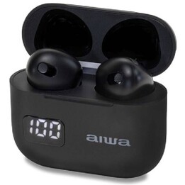 Fones de ouvido Bluetooth Aiwa EBTW-100BK com estojo de carregamento / 3h de autonomia / preto