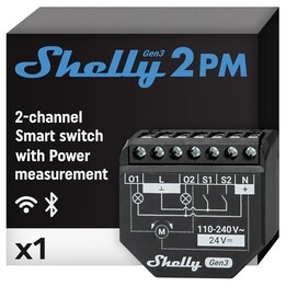 Shelly 2PM Gen3 Negro - Relé Inteligente WiFi