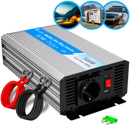 Extralink OPIP-1500W convertidor de voltaje de coche 12V, 1500W sinusoidal pura