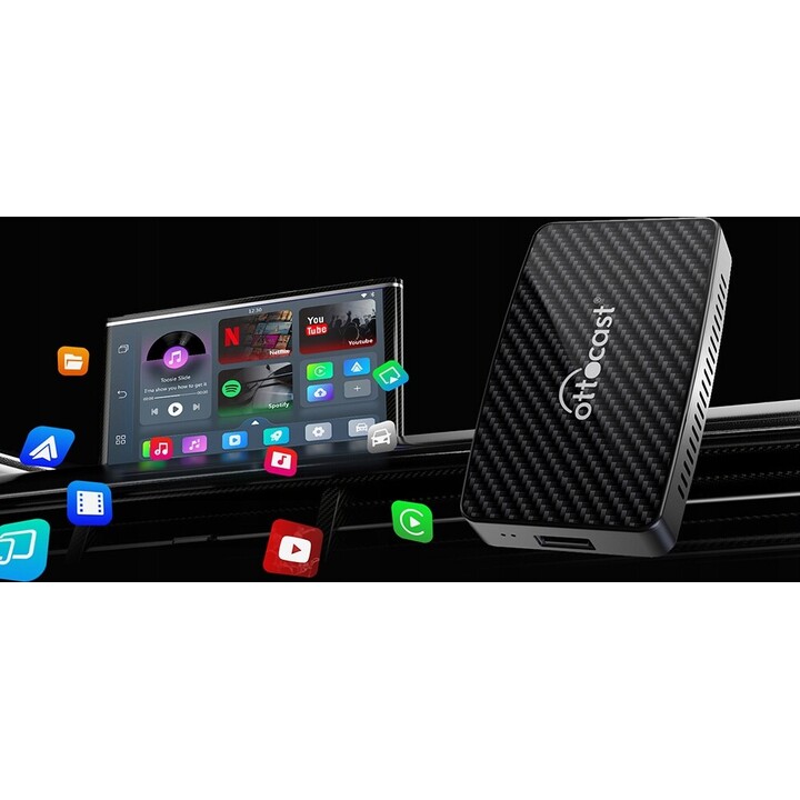 Ottocast CA400-S - Adaptador Inalámbrico Apple Carplay y Android Auto