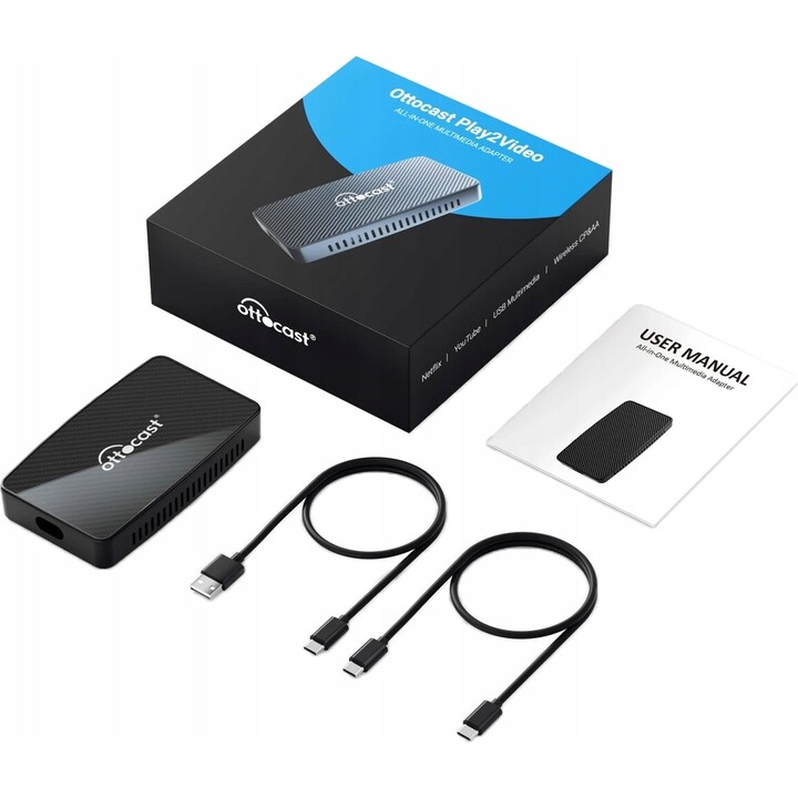 Ottocast CA400-S - Adaptador Inalámbrico Apple Carplay y Android Auto