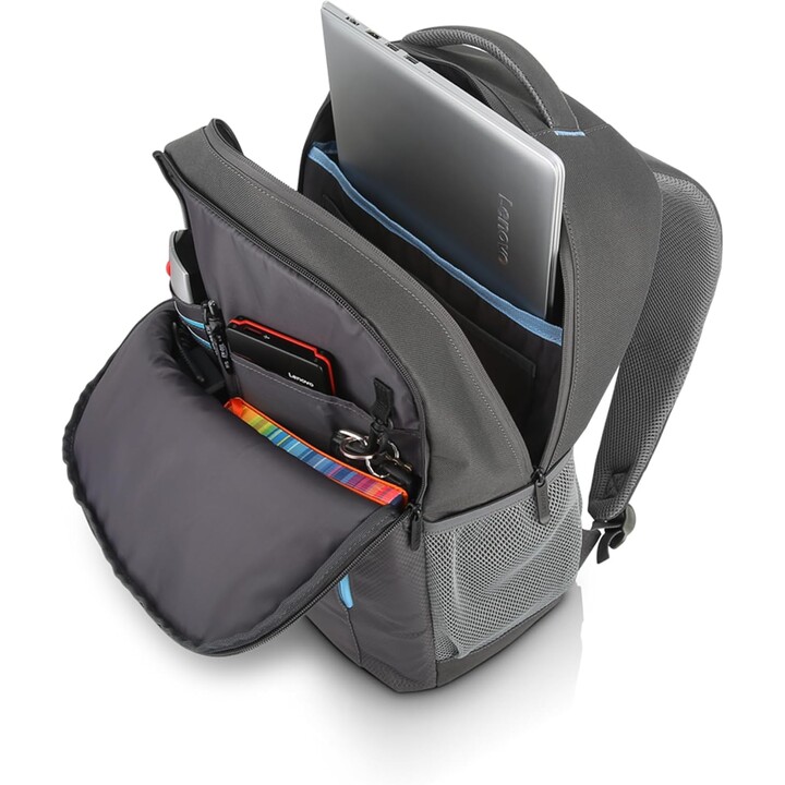 Mochila Lenovo B515 para laptop de 15,6, resistente à água, poliéster, bolso de segurança, cinza