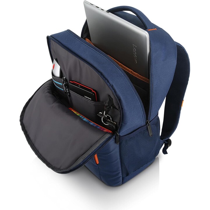 Mochila Lenovo B515 para laptop de 15,6, resistente à água, poliéster, zíperes de metal, bolso de segurança, azul