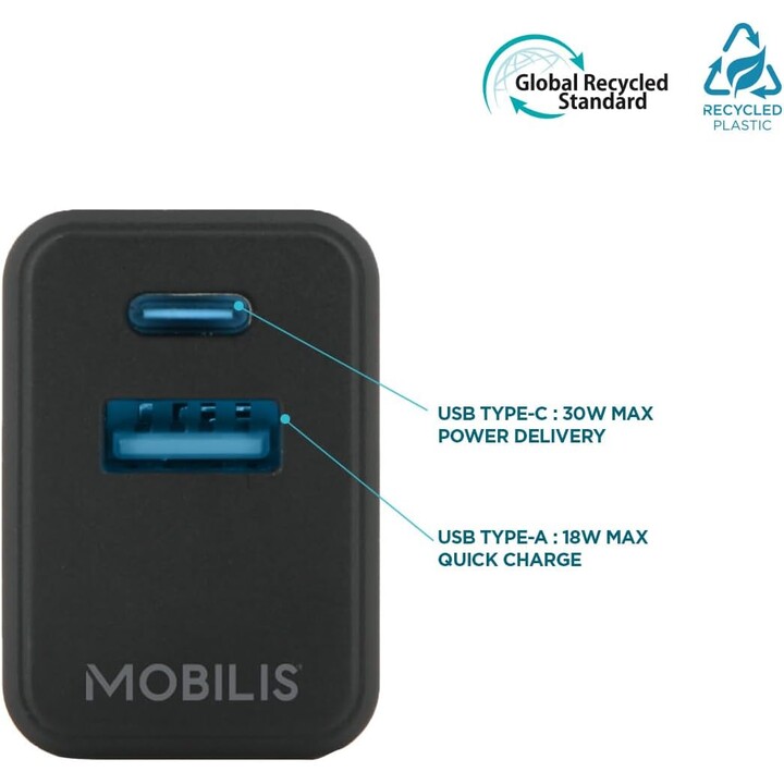 Mobilis Black Wandladegerät 30 W
