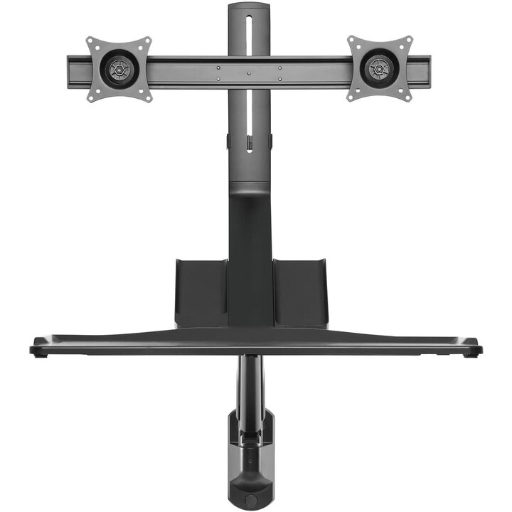 Maclean – support mural pour double moniteur et clavier, ressort à gaz avec support d'ordinateur, pour moniteurs de 17 à 27 pouc