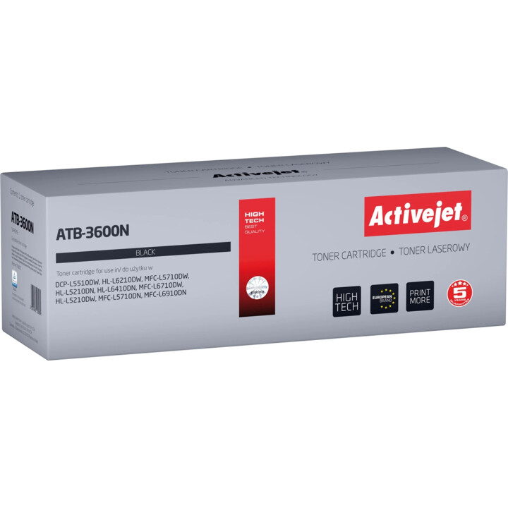 Activejet Toner ATB-3600N pour imprimantes Brother ; Remplacement Brother TN3600; Supreme; 3000 pages; noir)