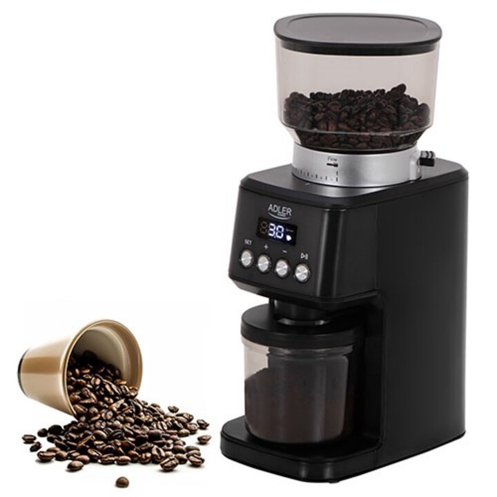 Moedor de café Adler Burr | 4300 DC | 180W | Capacidade em grãos de café 300 g | Preto