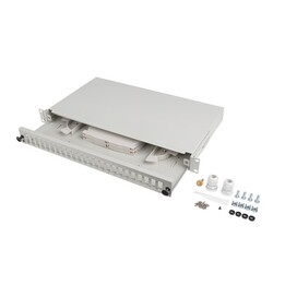 LANBERG 24XSC DUPLEX / 24XLC QUAD RACK 19" 1HE GLASFASERVERTEILER GRAU + ZUBEHÖR