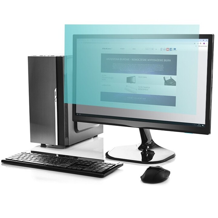 Filtro luce blu Qoltec 21,5" | 16:9 | Cura degli occhi | Antiriflesso | Opaco | per monitor