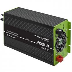 Qoltec Monolith 3-in-1 Solar Inverter with AC Charging | MPPT | UPS | ATS | 3000W | 6000W | 12V to 230V | Pure Sine
