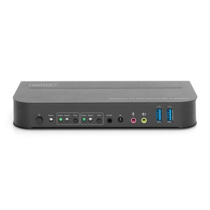 Switch KVM Digitus, 2x1 HDMI, saída HDMI, USB, 4Kx2K com 60 Hz