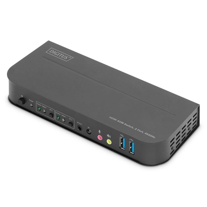 Switch KVM Digitus, 2x1 HDMI, saída HDMI, USB, 4Kx2K com 60 Hz