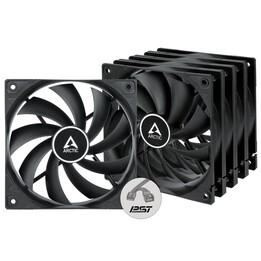 ARCTIC F12 PWM PST Carcasa del ordenador Ventilador 12 cm Negro 5 pieza(s)