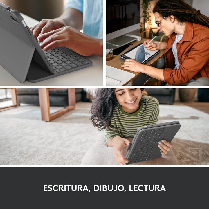 Custodia per tablet + tastiera logitech slim folio oxford grigio ipad (10a generazione)