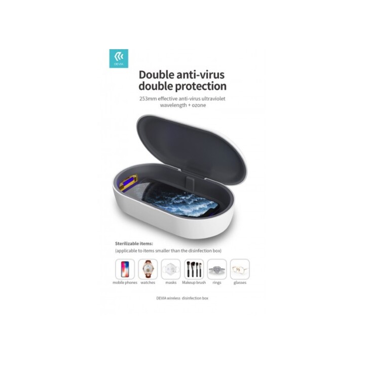 Chargeur sans fil + boîte de désinfection UV