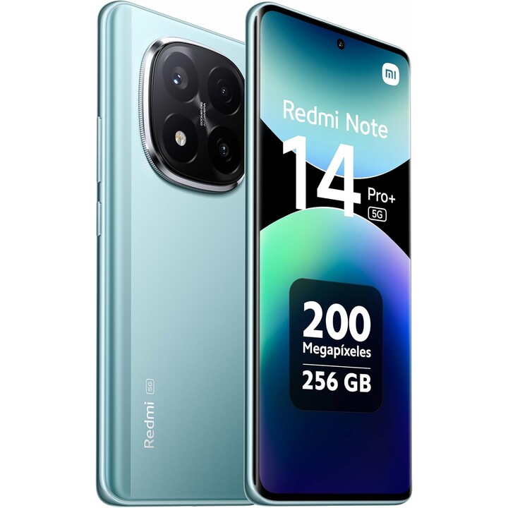 Xiaomi Redmi Note 14 Pro Plus 5G, 8+256GB, Cámara AI de 200MP, HyperCharge de 120W, Funciones AI, Azul