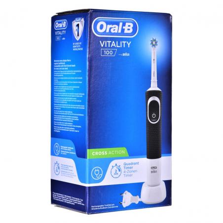 Oral-B Vitality 100 Cross Action Adulto Cepillo dental oscilante Negro, Blanco
