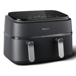 Philips 3000 series NA351/00 freidora Doble 9 L Independiente 2750 W Freidora de aire caliente Negro, Plata