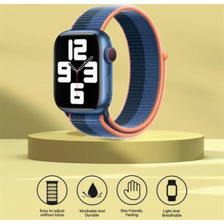 Devia strap for apple watch 38/40/41mm loop duo pinch blue/midnight black