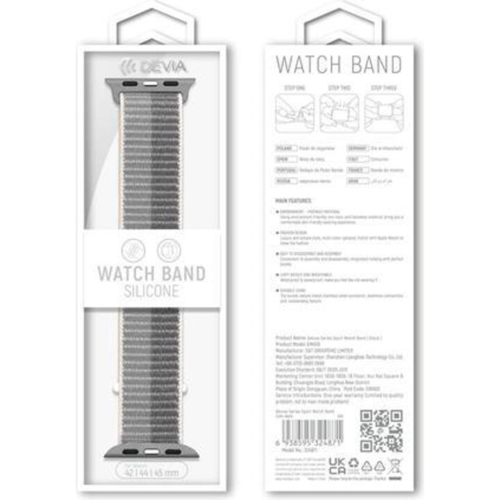 Devia strap for apple watch 38/40/41mm loop duo pinch blue/midnight black