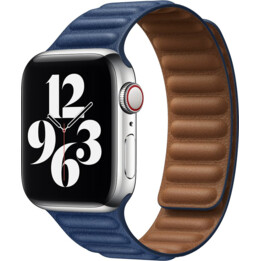 Bracelet Devia pour apple watch 38/40/41mm cuir magnétique bleu nuit