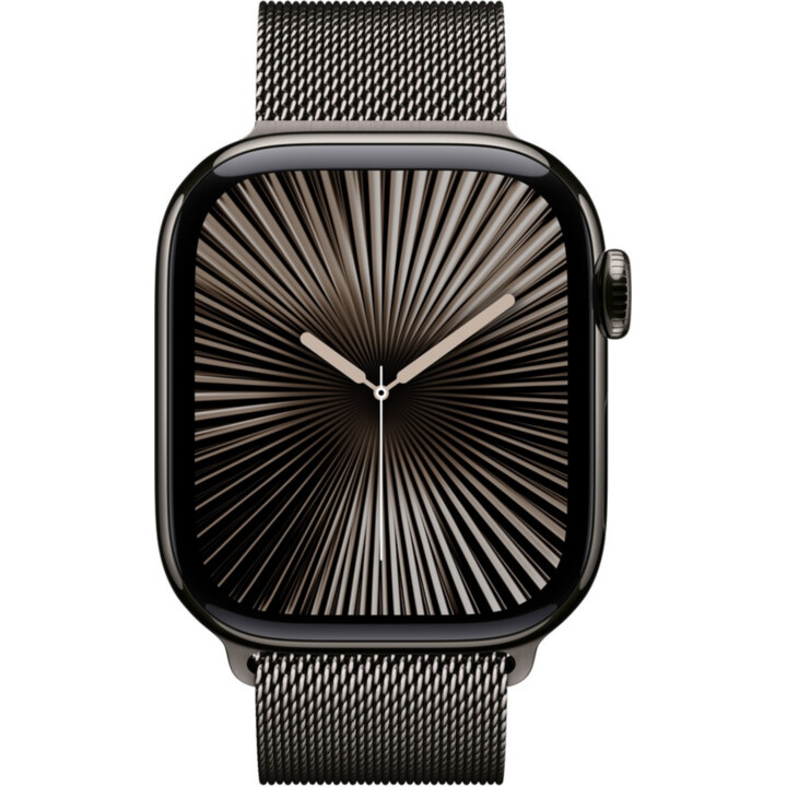 Apple Watch Series 10 GPS Cellular 46 mm, caja de titanio y correa Milanese Loop Pizarra M/L