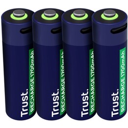Paquet de 4 piles AA Trust 25631/ rechargeables
