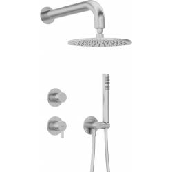 Concealed shower set with overhead shower