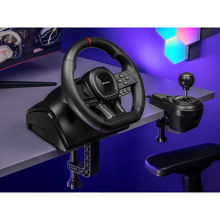 Controlador de jogo Tracer TRAJOY47345 Preto Volante + pedais PlayStation 4, PlayStation 3, Xbox One, Xbox 360, Switch, PC