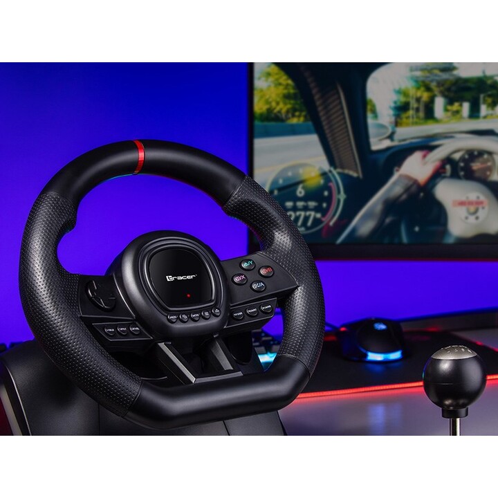 Controlador de jogo Tracer TRAJOY47345 Preto Volante + pedais PlayStation 4, PlayStation 3, Xbox One, Xbox 360, Switch, PC