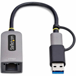 StarTech.com Adattatore Ethernet USB C, Convertitore di Rete/NIC NBASE-T 2.5/1GbE da USB Type-C 3.0 a RJ45 con Adattatore USB-A 