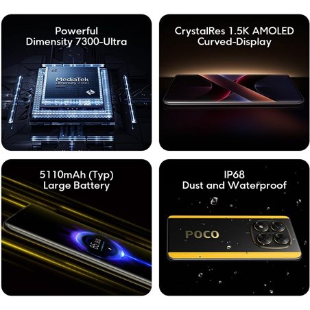 Xiaomi POCO X7 Cámara Principal de 50MP con OIS, Batería 5110mAh 8GB 256GB Dual Sim Plata