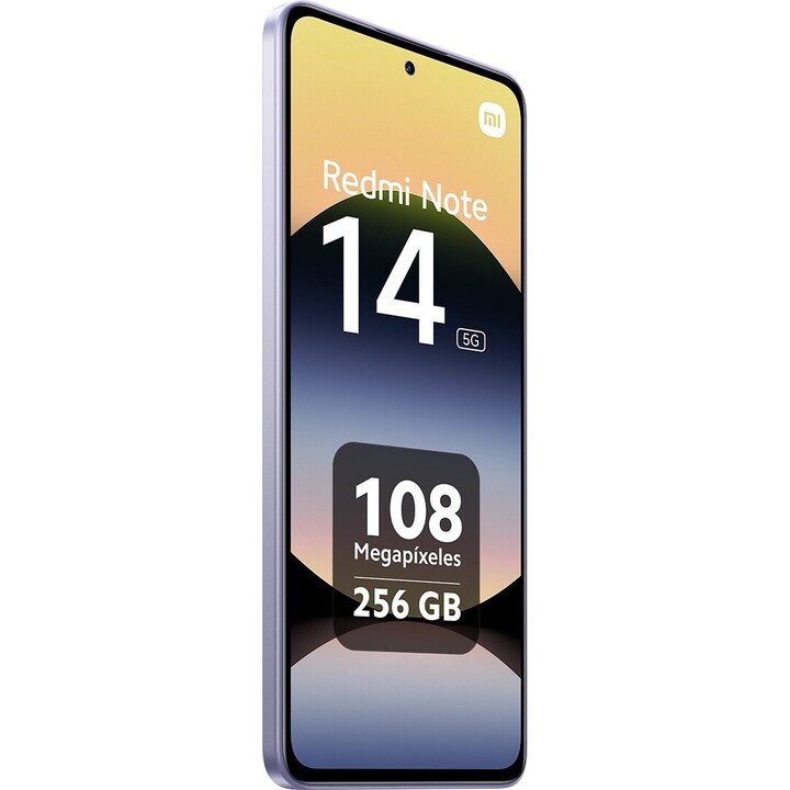 Xiaomi Redmi Note 14 5G, 8+256GB, Sistema de cámara AI de 108MP, Batería de 5500mAh, Funciones AI, Morado