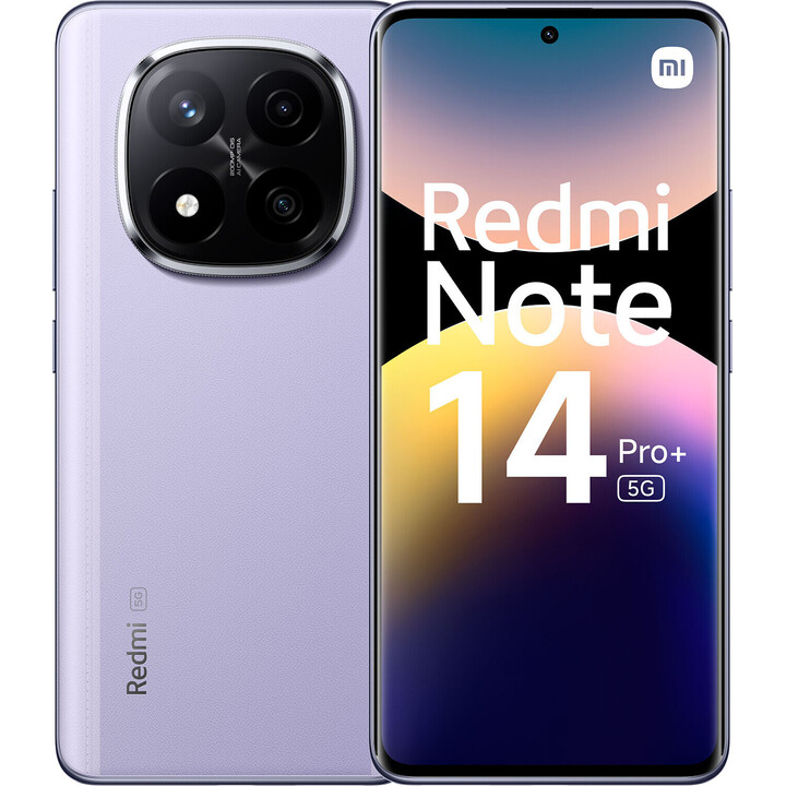 Xiaomi Redmi Note 14 Pro Plus 5G, 8+256 GB, 200 MP AI-Kamera, 120 W HyperCharge, AI-Funktionen, Lila