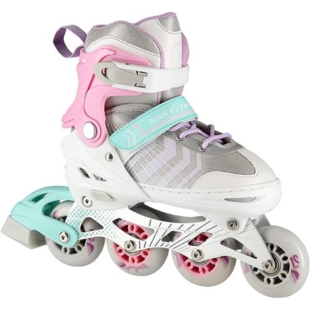 NH18192 4en1 ROSE TAILLE M. M(34-38) PATINS EN LIGNE AVEC DIM. 