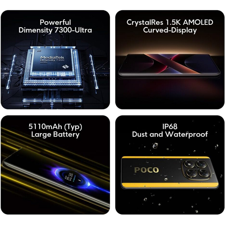 Xiaomi POCO X7, 8+256GB, Smatphone 5G, Cámara de 50MP con OIS, Batería de 5110mAh, Negro