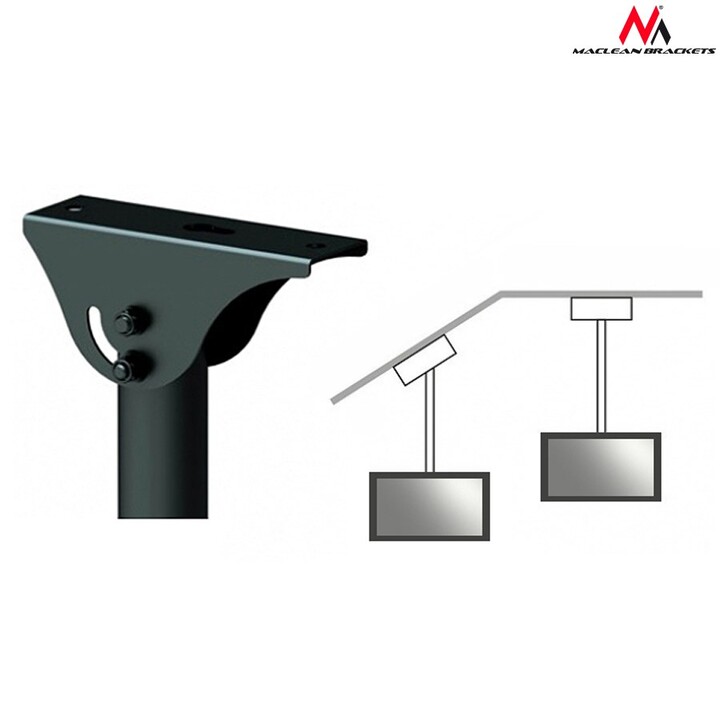 Maclean MC-631 - Supporto da soffitto per schermo TV LCD LED 32-55", 50kg, VESA orientabile 90°