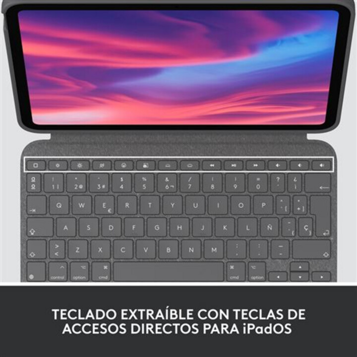 Capa para tablet Logitech + teclado touch grafite ipad 10,9" (10ª geração)